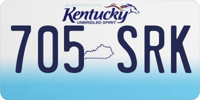 KY license plate 705SRK