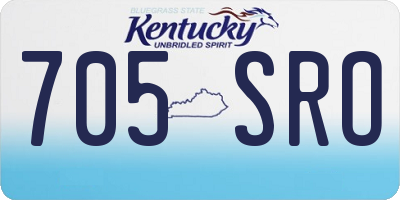KY license plate 705SRO