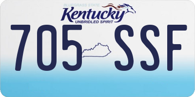 KY license plate 705SSF