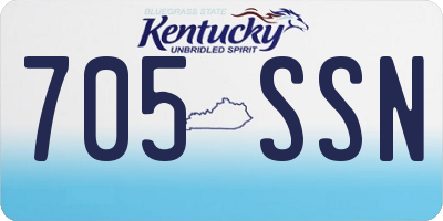 KY license plate 705SSN