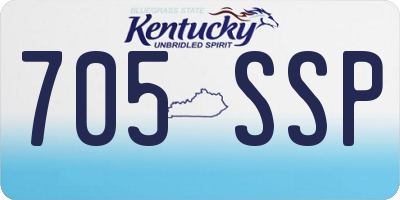 KY license plate 705SSP