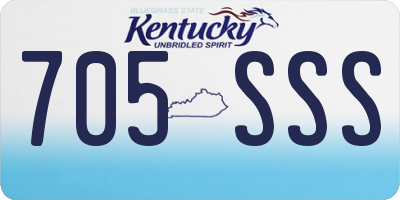KY license plate 705SSS