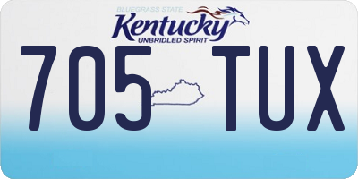 KY license plate 705TUX