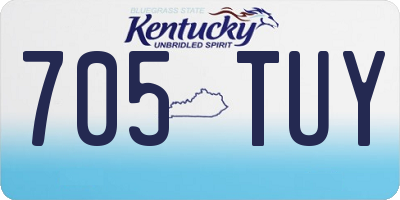 KY license plate 705TUY