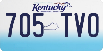 KY license plate 705TVO