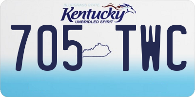 KY license plate 705TWC