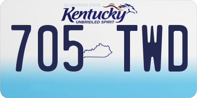 KY license plate 705TWD