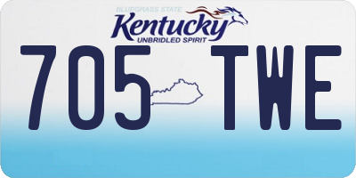 KY license plate 705TWE