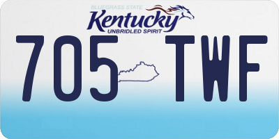 KY license plate 705TWF