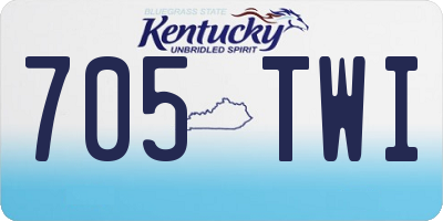 KY license plate 705TWI
