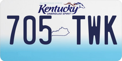 KY license plate 705TWK