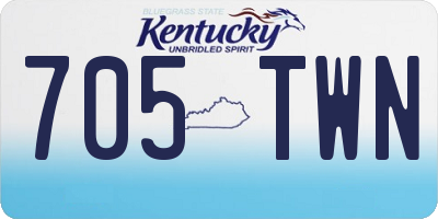 KY license plate 705TWN