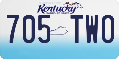 KY license plate 705TWO