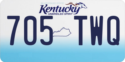 KY license plate 705TWQ