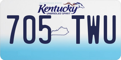 KY license plate 705TWU