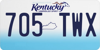 KY license plate 705TWX