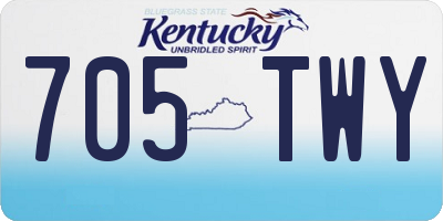 KY license plate 705TWY