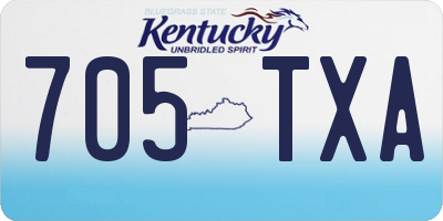 KY license plate 705TXA