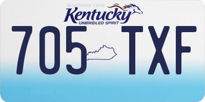 KY license plate 705TXF