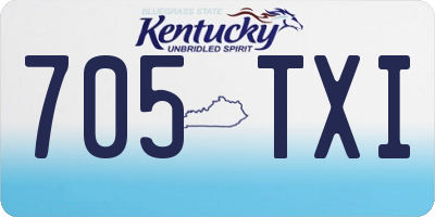 KY license plate 705TXI