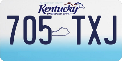 KY license plate 705TXJ