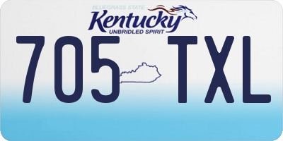 KY license plate 705TXL