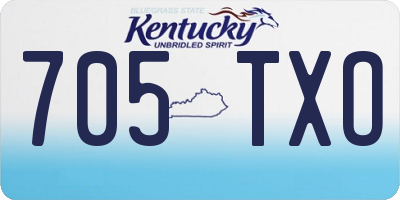 KY license plate 705TXO