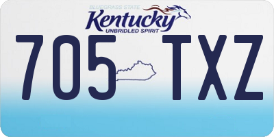 KY license plate 705TXZ