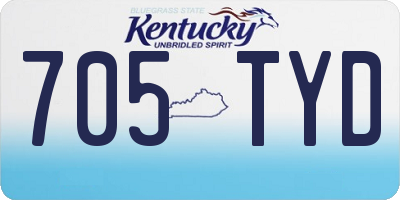 KY license plate 705TYD