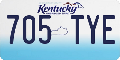 KY license plate 705TYE