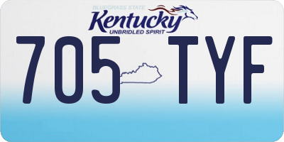 KY license plate 705TYF