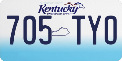 KY license plate 705TYO