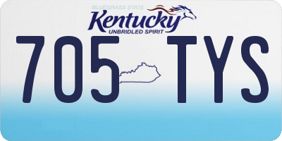KY license plate 705TYS