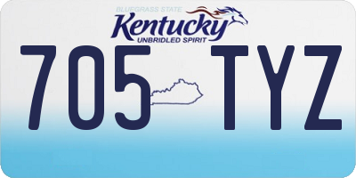 KY license plate 705TYZ