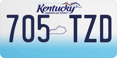 KY license plate 705TZD
