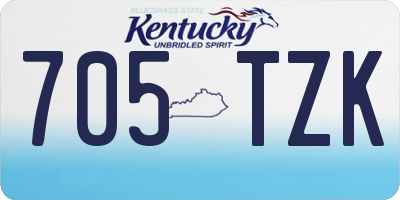 KY license plate 705TZK