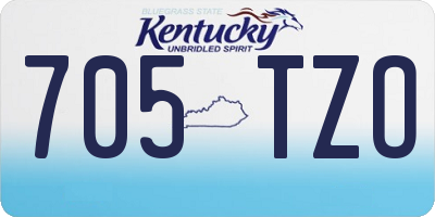 KY license plate 705TZO