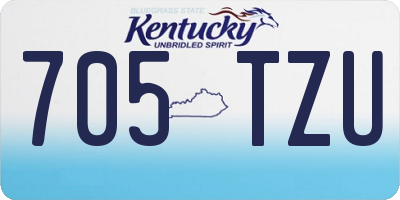 KY license plate 705TZU