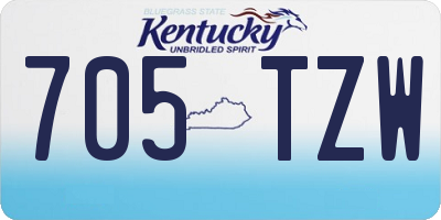 KY license plate 705TZW
