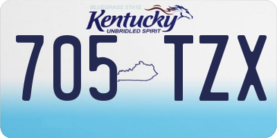 KY license plate 705TZX