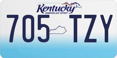 KY license plate 705TZY