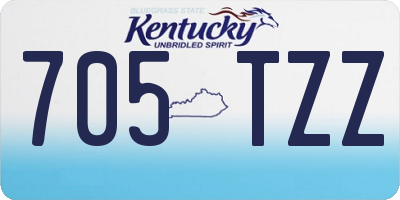 KY license plate 705TZZ
