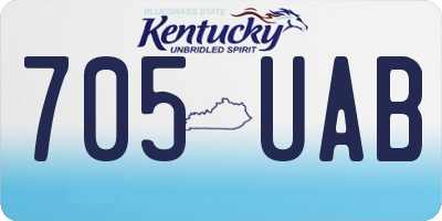 KY license plate 705UAB