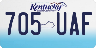 KY license plate 705UAF