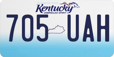 KY license plate 705UAH
