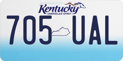 KY license plate 705UAL