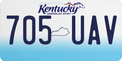 KY license plate 705UAV