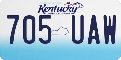 KY license plate 705UAW