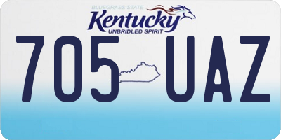 KY license plate 705UAZ
