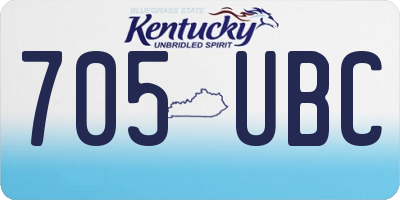 KY license plate 705UBC